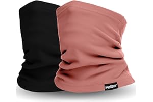 MEILZER 2 Pack Winter Neck Gaiter Warmer Soft Fleece Face Cover Windproof Cold Weather Face Scarf for Skiing Hiking Men and Women