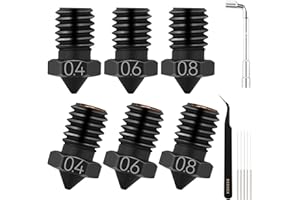 Redrex Hardened Steel High Flow Nozzle Kit,0.4mm 0.6mm 0.8mm with Cleaning Needle 3D Printer Extruder Nozzles High Speed Print Head for I3 Mega,Mega S,Mega X,Mega Pro,Chiron,Kobra