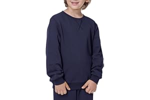 UNACOO Sweatshirt Kids Crewneck Long Sleeve Fleece Sweatshirt Pullover Cotton Tops for Boys or Girls (Age 3-12 Years)