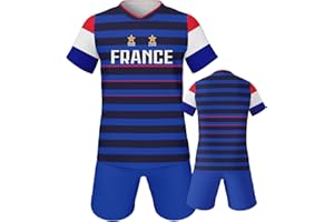 QIOOV Soccer Jersey Kit Kids National Team Boys Soccer Jersey/Shorts Football Shirt Set Sport Uniform for Soccer Fans Gift