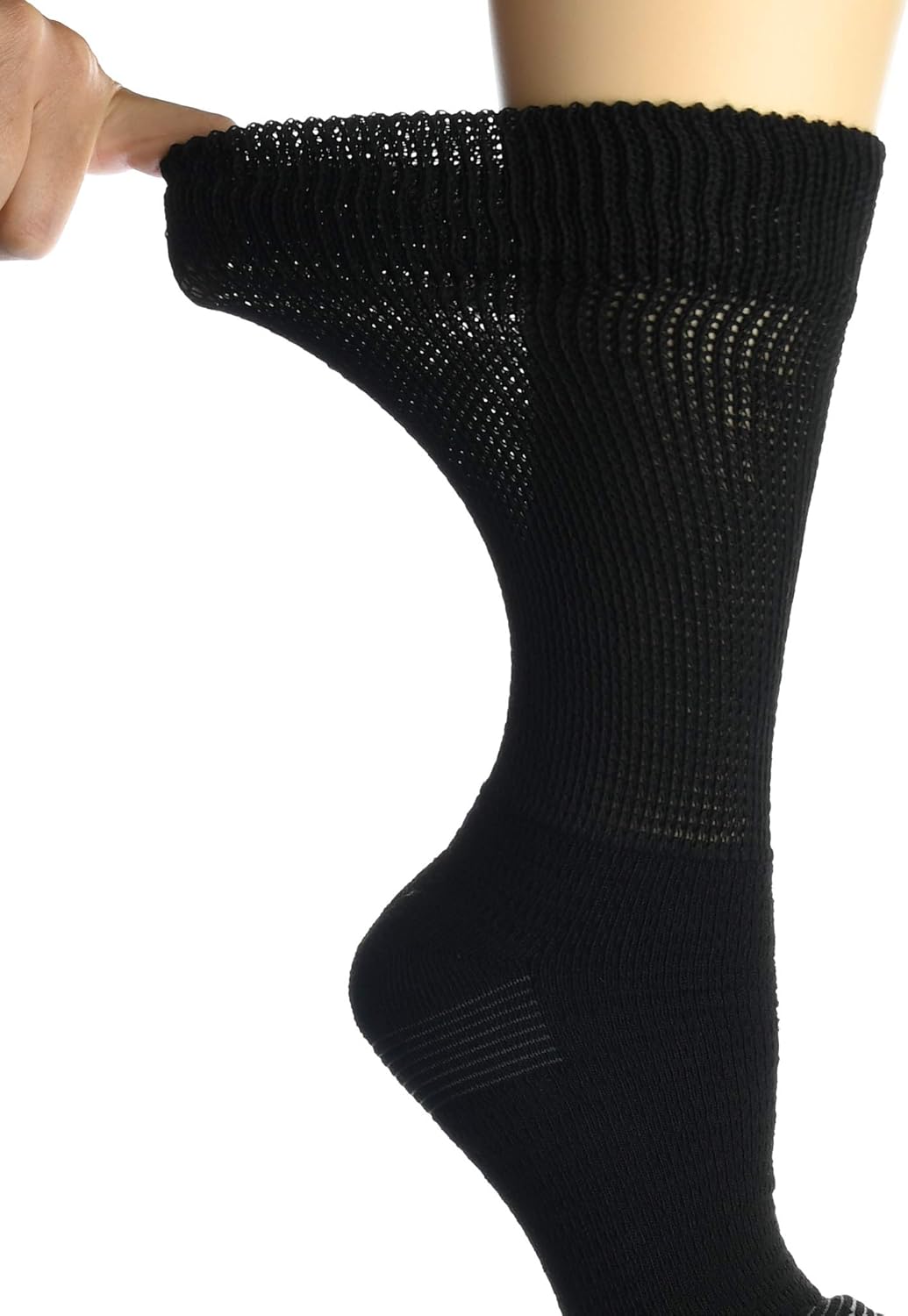 Doctor's Choice Men's Diabetic & Neuropathy Crew Socks, Non-Binding Cushion Crew Sock with Aloe, Antimicrobial, Ventilation, and Seamless Toe, 2-Pairs, White, Mens Large: Sock Size 10-13: Health & Personal Care