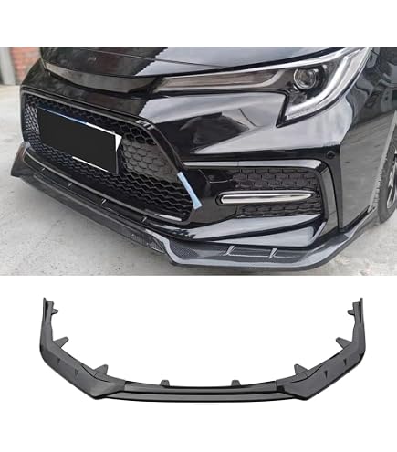 thumbnail image 2 of 3-Piece Gloss Black Front Bumper Lip Spoiler – Fits 2020-2024 Toyota Corolla LE/XLE/Hybrid Sedan – 4Caroption 2 of 4