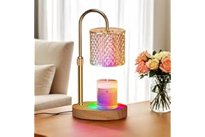 Engpure Candle Warmer Lamp with 7 LED Color Changing, Timer Dimmer Height Adjustable, Candle Warmer with RGB Model with 2 Bulbs, Home Decor Christmas Gift for Mom, Wife, Lover, Friend