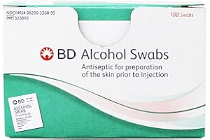 SIODITIN BD Alcohol Swabs, 100 Count (Pack of 12)