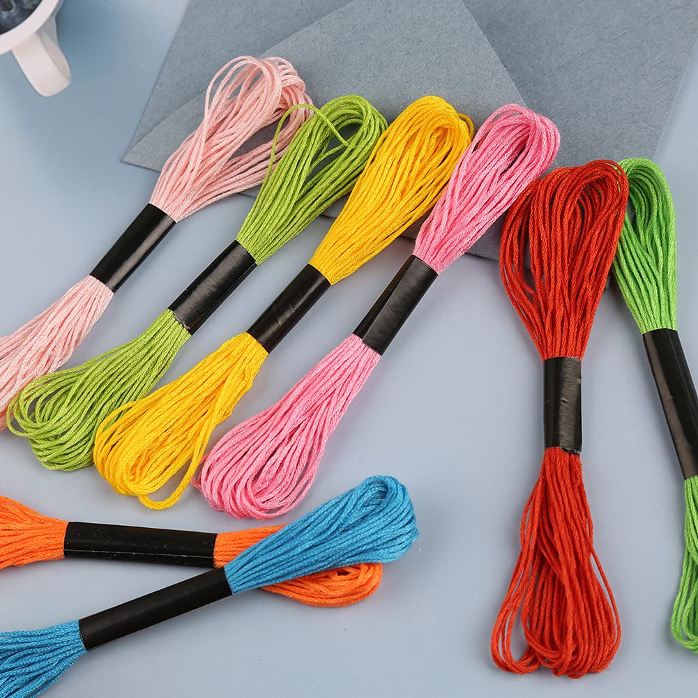 JUPEAN Punch Needle Embroidery Kits, 156 Pcs Punch Needle Tool, 110 Pcs Embroidery Thread and Hoops, Punch Needles Kit for Beginners