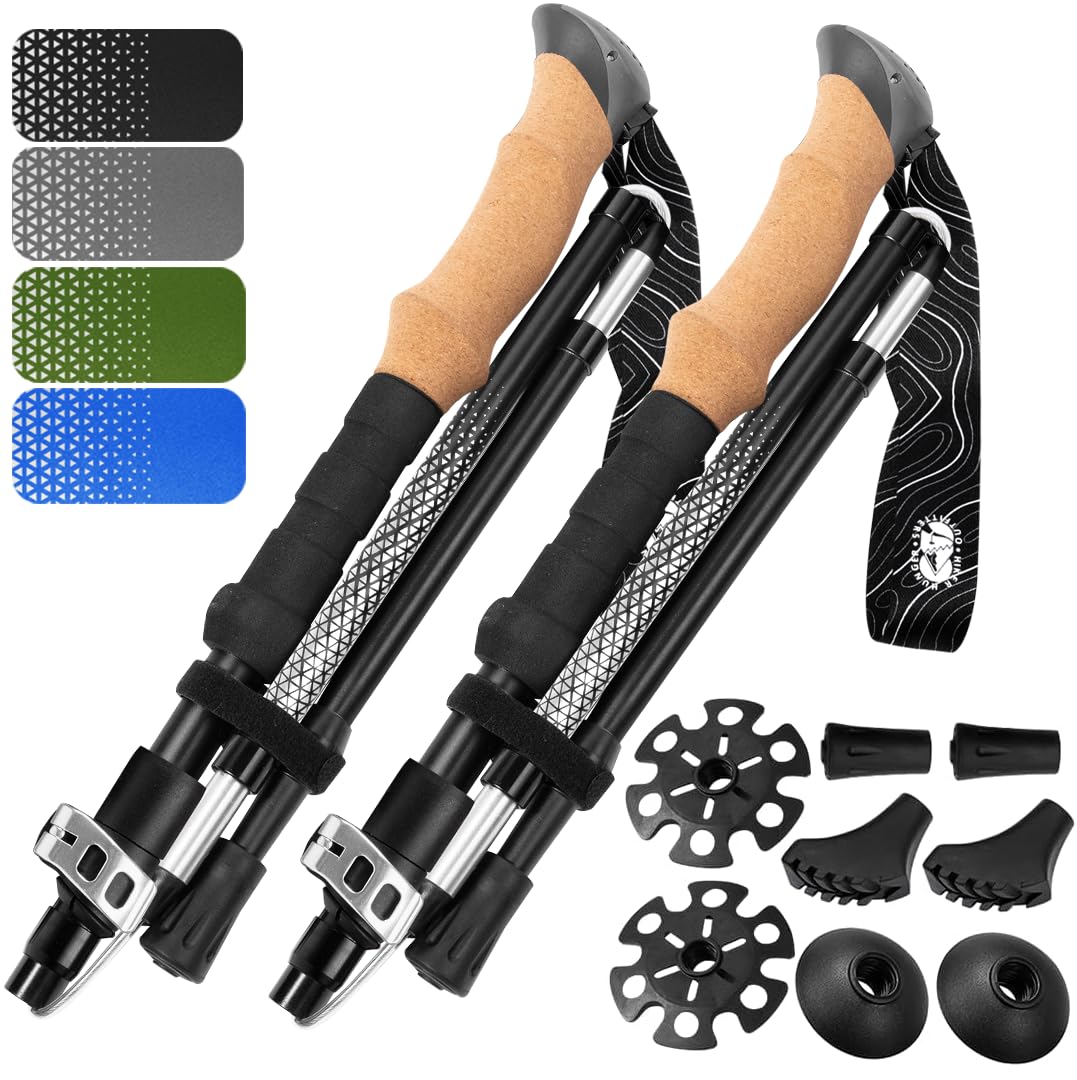 Folding Trekking Poles, Hiking Sticks Foldable