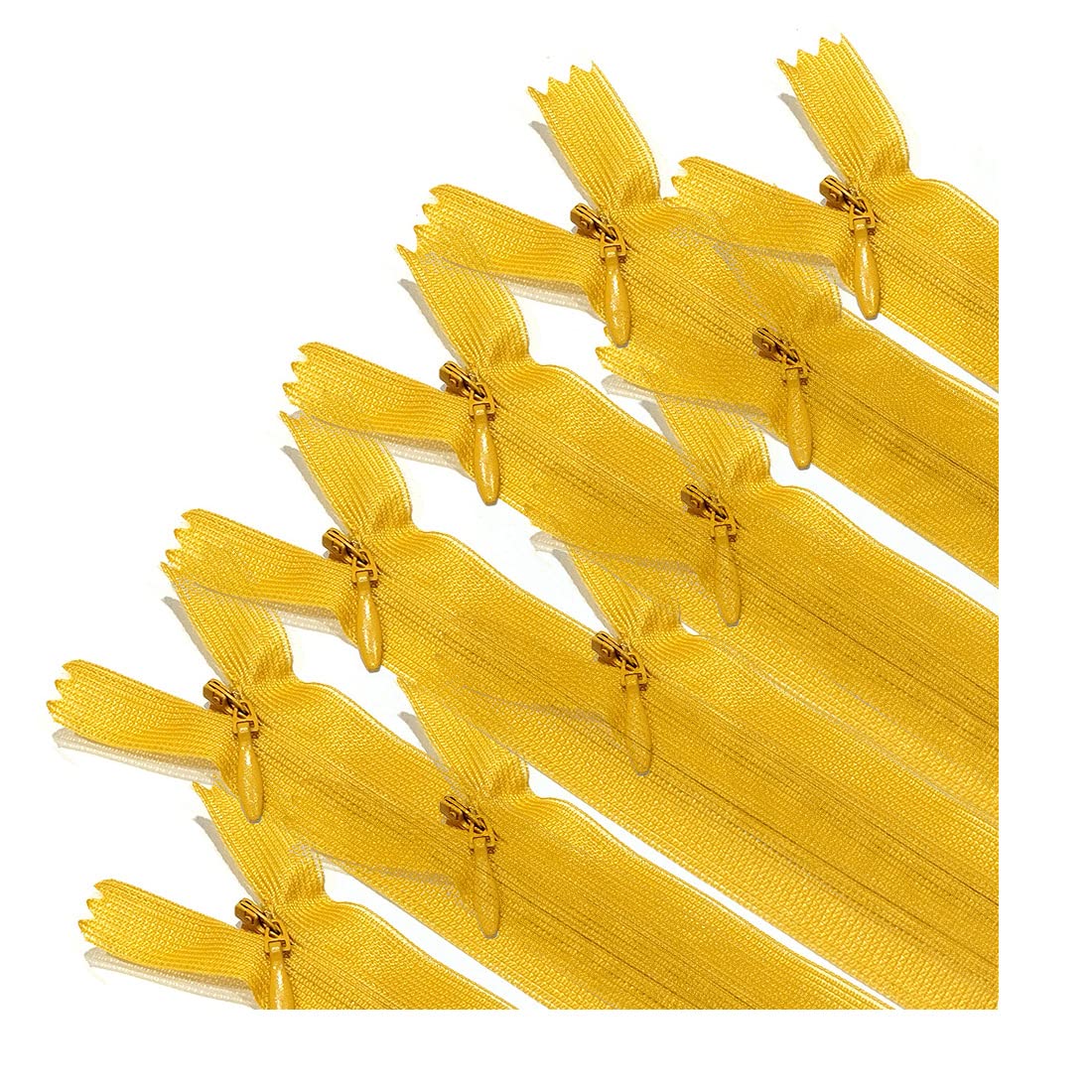 Pack of 10 Invisible Closed Zippers, Zippers in Many Sizes and Colors #3, Fine, Elegant and Discreet Zipper to Sew On Clothes, Dresses, Skirts, Sewing, (60cm, 115)