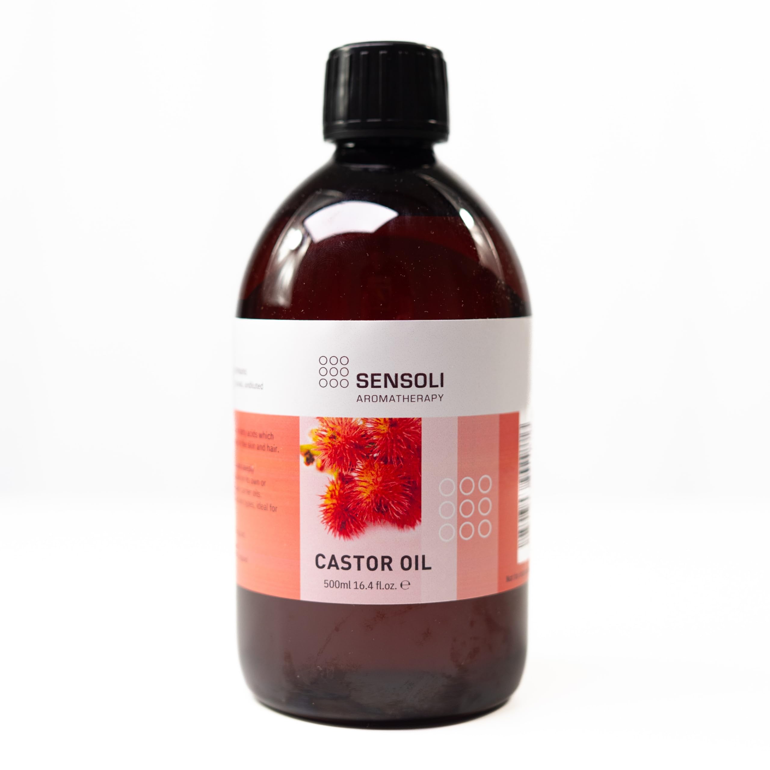SENSOLI Castor Oil 500ml - 100% Pure & Natural for Hair Growth, Lash & Brow Conditioner, Skin Moisturiser, Multi Purpose Massage Carrier Oil