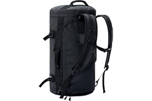 MIER Large Duffel Backpack Sports Gym Bag with Shoe Compartment, Heavy Duty and Water Resistant, Black, 60L