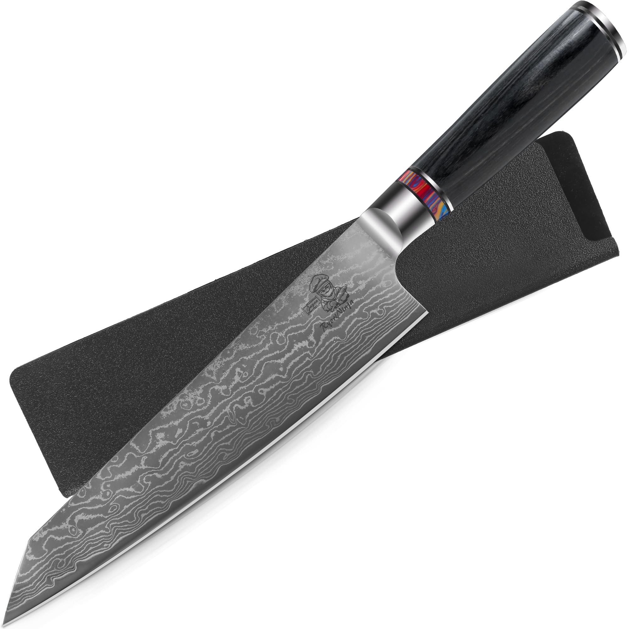 Photo 1 of RyoriNinja Damascus 8.3 inch Chef Knife Japanese Steel Gyuto Knife, Professional Damascus Steel Cooking Kitchen Knife with Gift Box for men and women