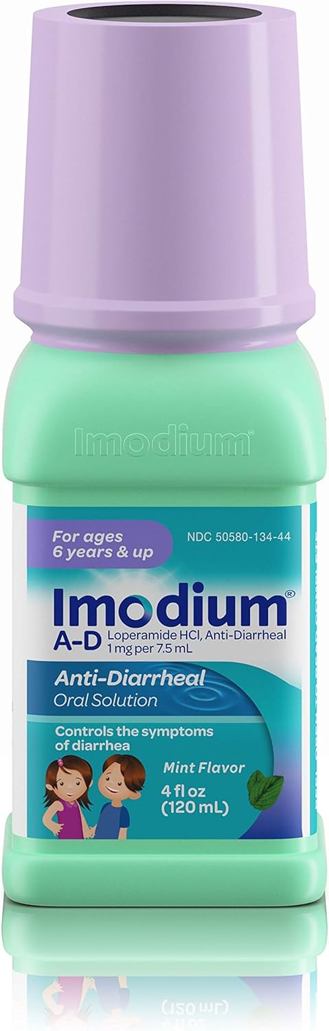 Imodium A-D Children's Liquid Anti-Diarrheal Medicine, Loperamide Hydrochloride, Mint, 4 fl. oz: Health & Personal Care