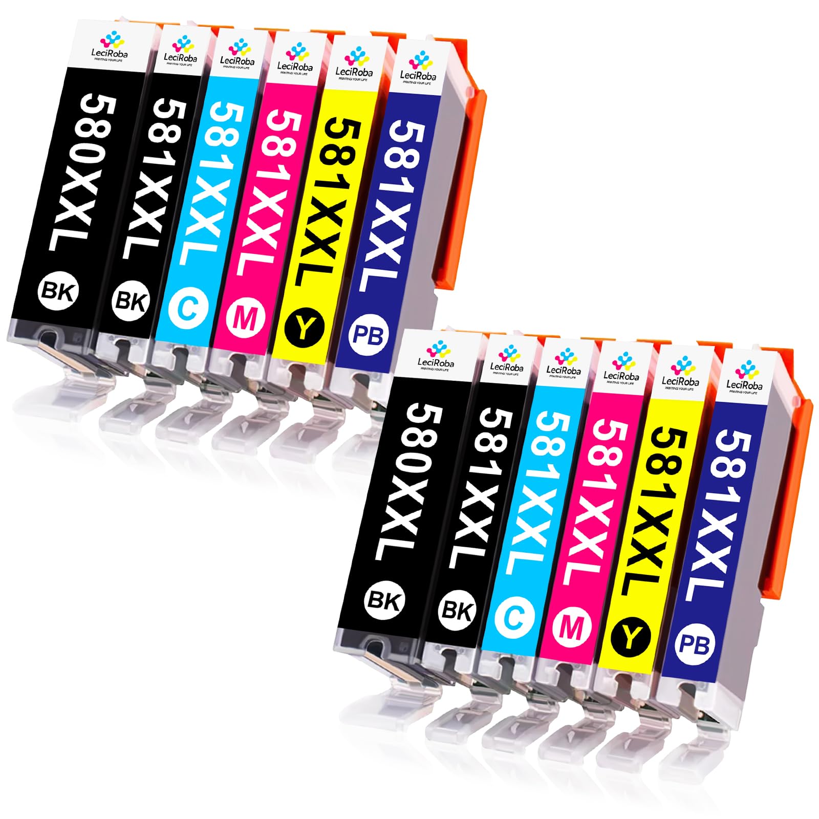 LeciRoba 580/581 XXL Printer Cartridges for Canon TR7500 TR8500 TS6100 TS6200 TS6300 TS700 TS8200 TS8350 TS9150