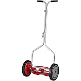 Great States 304-14 14-Inch 5-Blade Push Reel Lawn Mower, Red