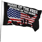 Remagr Independence Day Flag 3x5 ft Fade Proof Outdoor/inside Banner, July 4 American Patriotic Flag, Home of The Memorial Military Banner Patriotic Soldier Outside Party Supplies Decor