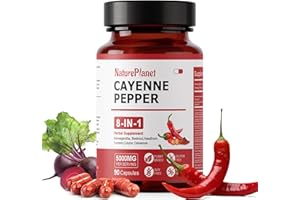 Cayenne Pepper with Beet Root，Ashwagandha，Hawthorn, Turmeric 丨Gluten-Free, Non GMO, Vegan (90 Counts)