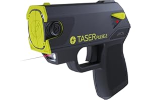 TASER Pulse 2 Self-Defense Device with Painful 63 µC Stun Charge, Compact 8oz Full Muscle Lock-Up with 2 Cartridges with 15 Foot Range, Rugged Carry Case, Battery, Practice Target, Protective Sleeve