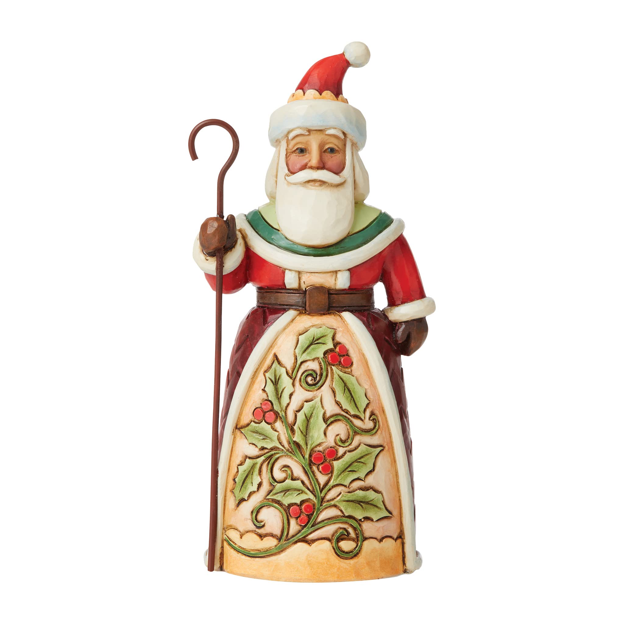 Enesco Jim Shore Heartwood Creek Ivy Holly and Day so Jolly Santa Pint-Sized Figurine, 5.25 Inch, Multicolor