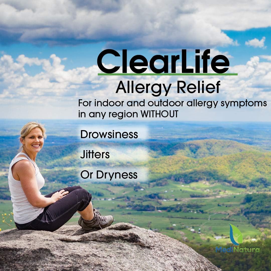 MediNatura ClearLife Natural Allergy Relief - Safe, Non-drowsy Relief in Any Region - 0.68oz Nasal Spray: Health & Personal Care