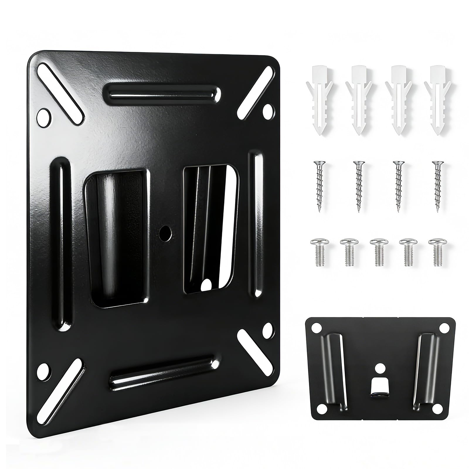 CTDMJ TV Wall Bracket Mount for Most 14-24“ LED, LCD, OLED Flat Screen TVs and Monitors with VESA Up to 100x100mm, Ultra Slim Single Monitor Wall Mount Bracket up to 22lbs