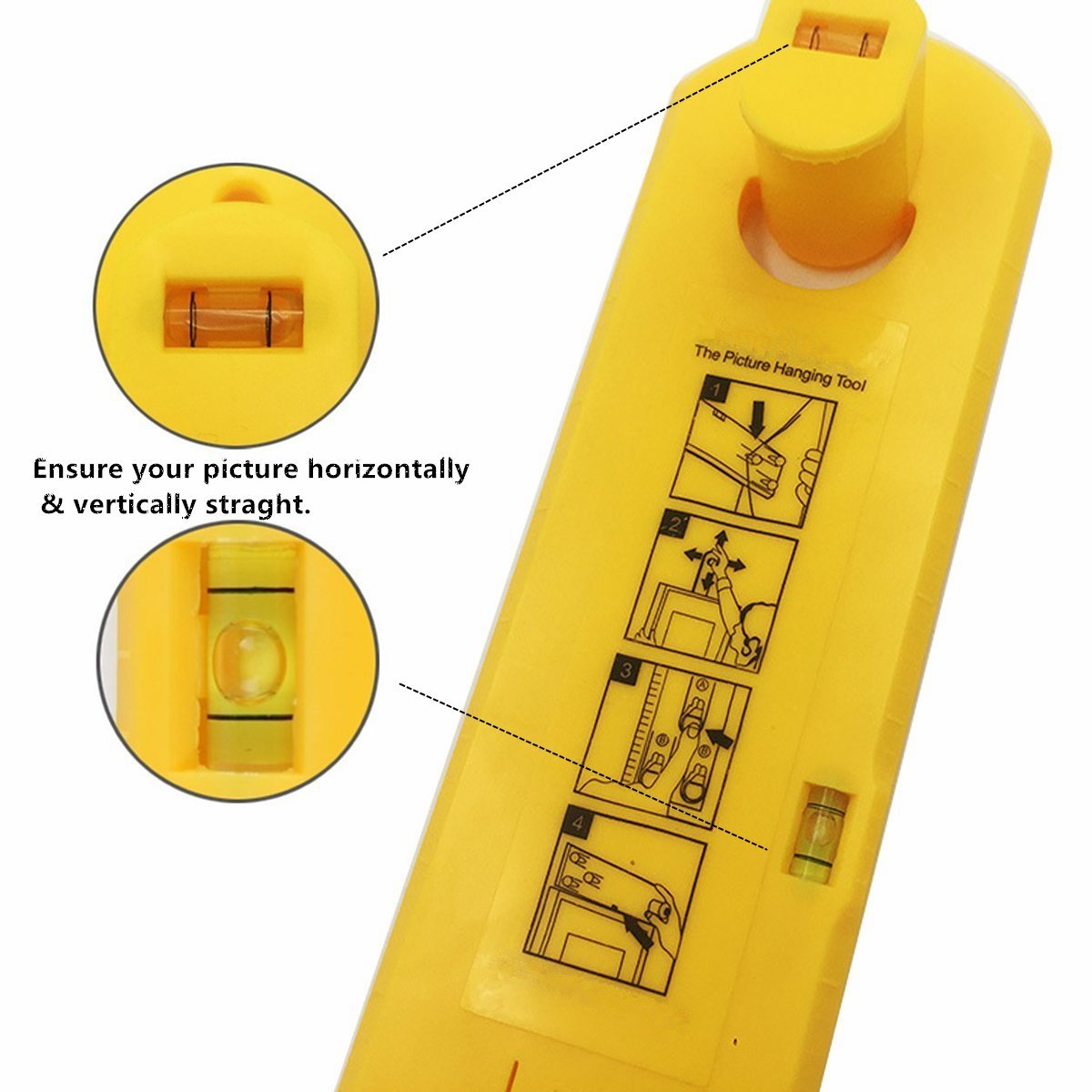 Picture Hanging Tool Frame Hanging Set Picture Hanger Suspension Measurement Position Marking Kit with Built-in Vertical & Horizontal Levels, Easy and Quick for Hanging Pictures and Décors (A1)