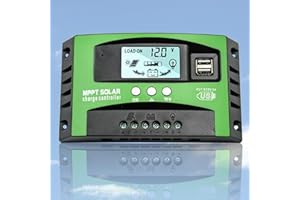 NUOFUWEI MPPT 30amp Solar Charge Controller 12V 24V Auto, MPPT Solar Controller 30A with Backlit Display Temperature Sensor 2 USB Ports, Fit for Solar Panels 12V 24V Gel Sealed Flooded and Lithium Battery
