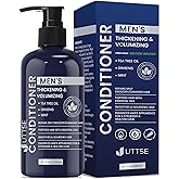 Uttse Biotin Hair Growth Conditioner for Men: Natural Thickening and Volumizing Conditioner with Tea Tree Oil Ginseng Mint for Hair Loss and Thinning Hair - 10.1 fl.oz, Dark Blue