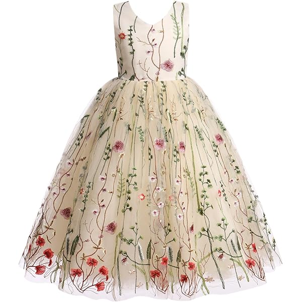 オケージョンドレス　flower motif tulle dress Dramatically flowered tulle dress in misty pink