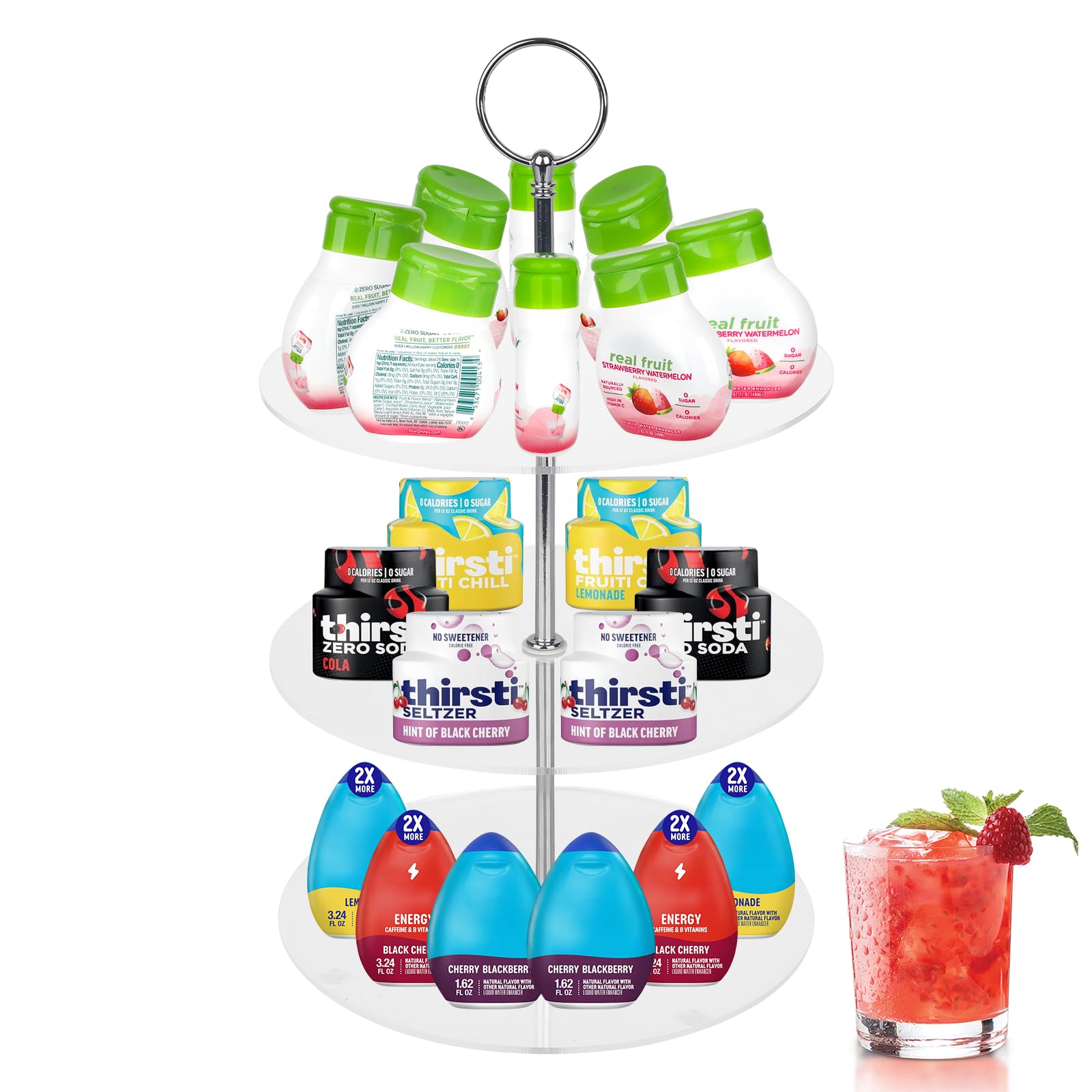 Photo 1 of **POSSIBLY FOR PARTS** Pods Organizer for Stur Liquid Water Enhancer, Pod Holder for Ninja Thirsti Flavored Water Drops, 20+ Packs Flavor Storage Holder for Ninja Thirsty Drink System, Pod Holder for Mio Water Enhancer Pod