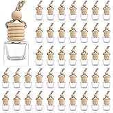 100Pcs Hanging Car Air Freshener Diffuser, 8ml Empty Glass Essential Pendant Bottles, Automotive Oil Aromatherapy Fragrance Perfume Containers