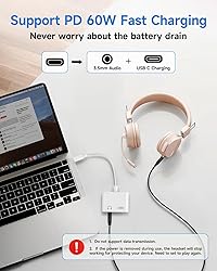 USB C to 3.5mm Headphone and Charger