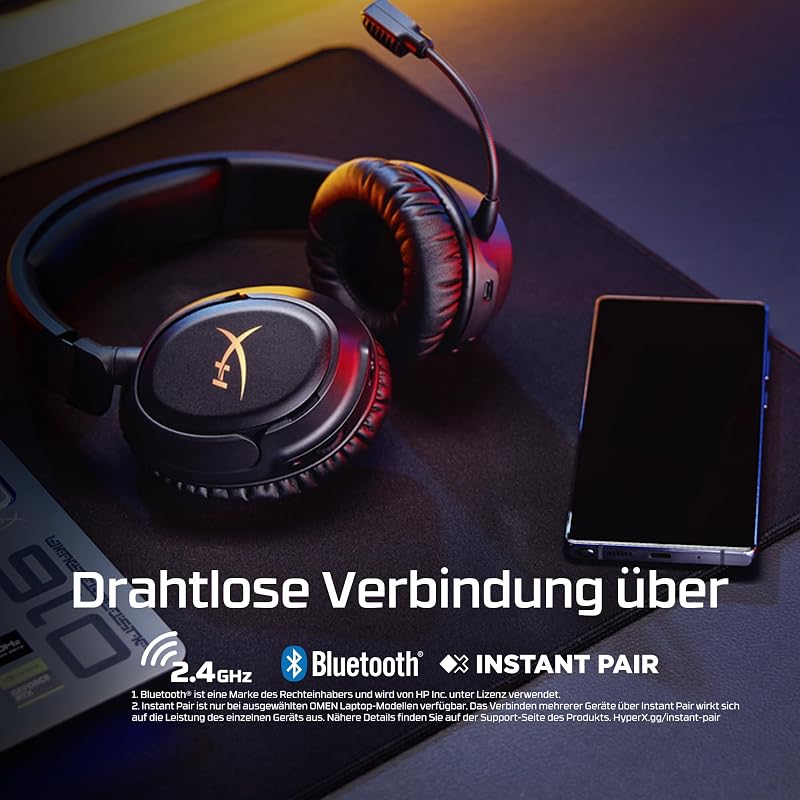 Cloud Flight 2 Wireless Gaming Headset mit RGB-Ohrmuschelplatten