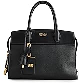 Prada What Goes Around Comes Around Women's Pre-Loved Black Saffiano Esplanade Handbag
