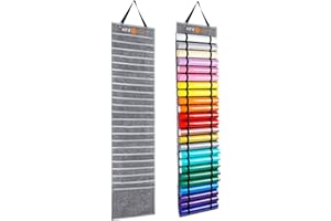 HTVRONT Vinyl Roll Holder With 47 Compartments, Vinyl Roll Storage Organizer Double-sided Organizers Wall Mount for Home Craft Closet, Craft HTV Storage Idea, Gift Wrap Organizer(Grey)