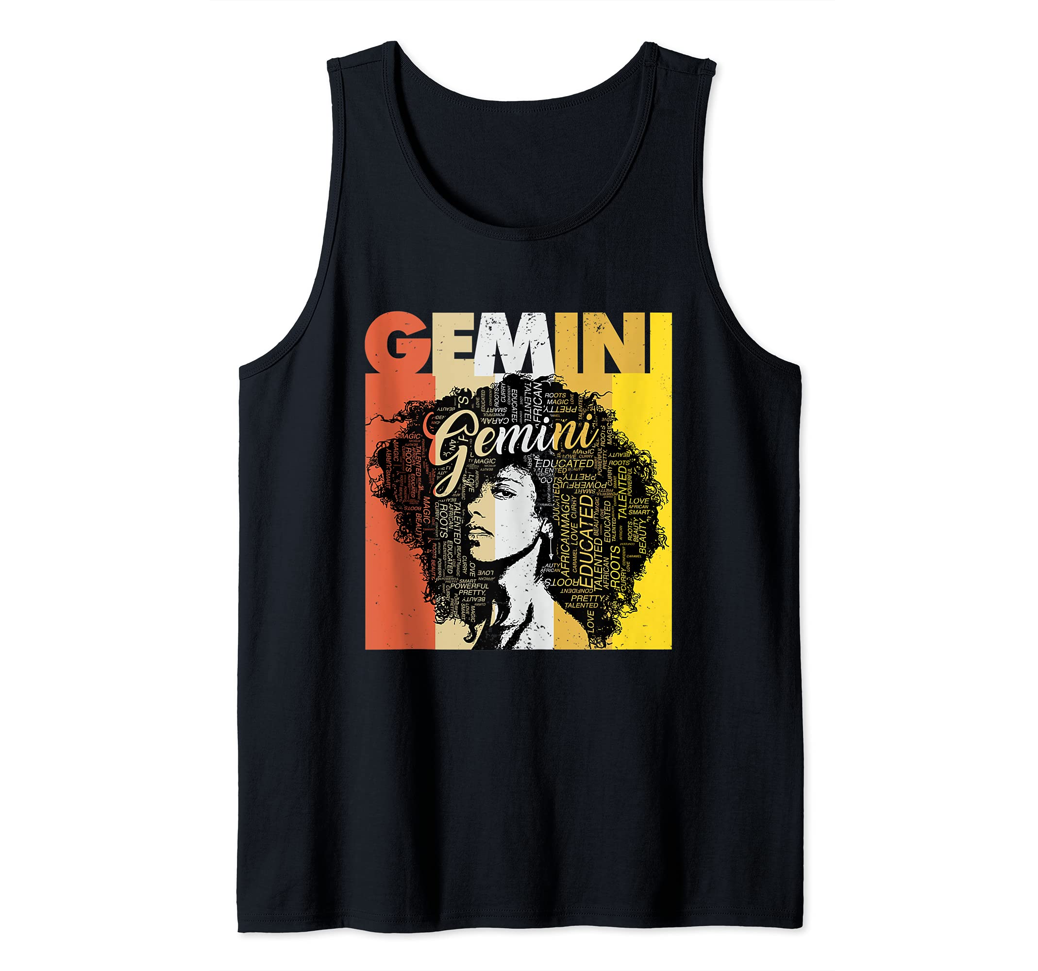 Gemini Pride - Black Women Natural Hair Art Word Tank Top