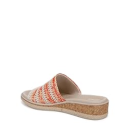 BZees Womens Breezy Slide Sandal Coral/Tan Raffia 9 M