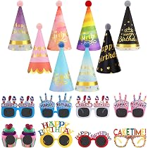 10 Mini-chapeaux De Fête Avec Pompons Pailletés - Pour Peluches, Jouets, Animaux De Compagnie, 7x9cm