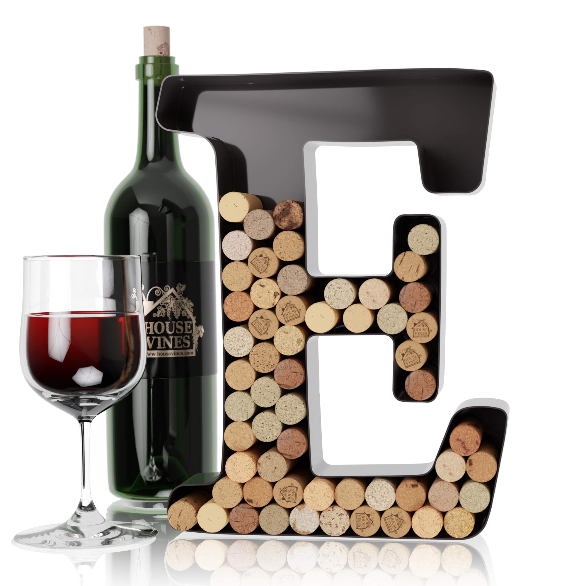 Wine Letter Cork Holder Art Wall Décor ~ Metal Letter Wine Cork Holder Monogram ~ Individual Wine Letter Cork Holders A Thru Z ~ Gifts for Wine Lovers ~ by HouseVines (E)