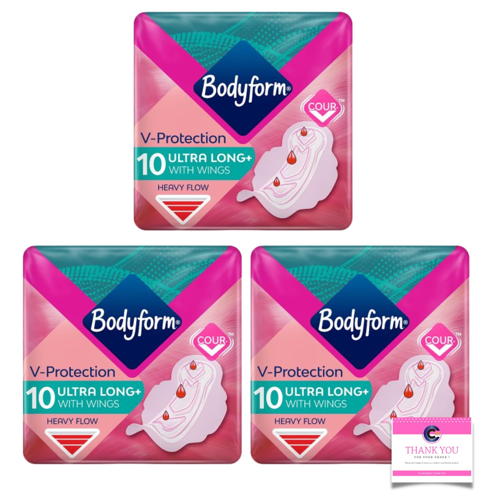 Bodyform Ultra Fit Super Winged Sanitary Towels 10 Pads - Pack of 3