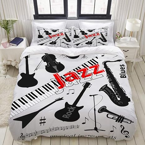 Drum Kit Bettwäsche 135x200 Cm - Musik Instrument Design Für Kinder & Erwachsene