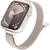MARGE PLUS Slim Milanese Loop Compatible with Apple Watch Band for women 41mm 41mm 38mm 42mm 46mm 45mm 44mm, Stainless Steel Magnetic Mesh Strap work on iWatch Series 11 10 9 8 7 6 5 4 3 & SE 3 2 1