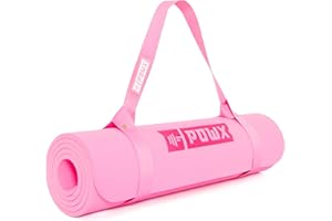 Extra Thick Yoga Mat for Women – TPE 10 mm-Thick Non-Slip Yoga Mat & Nylon Mat Strap – Men’s Fitness & Workout Mats for Home Gym – 26 x 74 In. Indoor-Outdoor Meditation & Exercise Mats by PowX