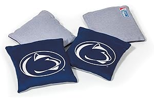 College Pro Football Penn State Nittany Lions Dual-Sided Bean Bags by Wild Sports, 4 Pack - Premium Toss Bags for Cornhole Sets