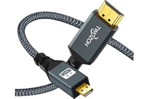 Twozoh 4K Micro HDMI to HDMI Cable 1FT, Short High-Speed Full HDMI to Micro HDMI Braided Cord Support 3D 4K/60Hz 1080p