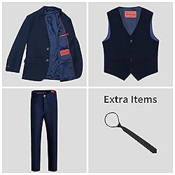 Marvelous World Boys Navy Slim Fit Suits Set Formal