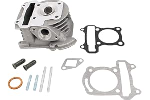 Glixal ATGT-009A GY6 49cc 50cc to 80cc Engine 47mm Cylinder Head Assy with Valves for Chinese 139QMB 139QMA Scooter Moped ATV Quad Go Kart (Non EGR Type, 64mm Valves)