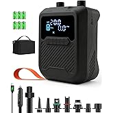 Electric Paddle Board Pump Portable, 20PSI High Pressure SUP Air Pump with Intelligent Dual Stage Inflation, Deflation &amp; Auto-Off Function, Rechargeable Battery &amp; 120W 12V DC Inflator for Kayak Boat