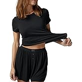 Lunya Soft Modal Ribbed Top and Shorts Set - Tencel Modal Womens Matching Sets