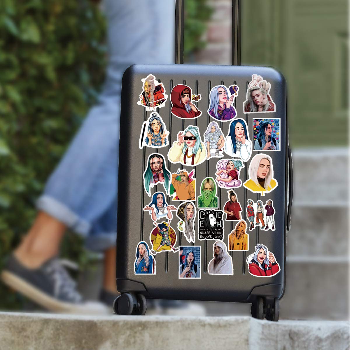 WOCOCO Singer Billie Eilish Stickers for Girls Kids Teen, Waterproof Vinyl Stickers for Laptop, Water Bottles, HydroFlask (50 Pack)