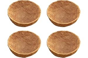 LAVZAN 8inch Replaceable Coco Liner for Hanging Basket Coco Liner for Flower Baskets 100% Natural Coir Liners for Basket (8 in / 4Pcs)