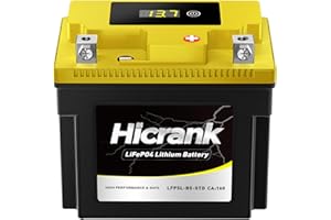 Hicrank YTX5L-BS STD Standard Lithium Motorcycle Battery - 12.8V 3Ah 160CCA LiFePO4 Powersports Battery for ATV, Snowmobile, Jet Ski, Honda Grom, Yamaha, Suzuki, CAN-AM, Generator